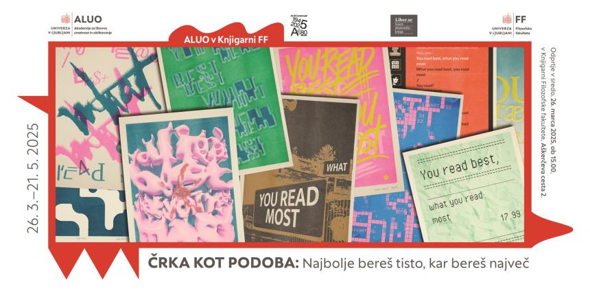 Plakat ALUO v Knjigarni FF: Črka kot podoba